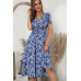 Bohemian Floral V Neck High Waist Midi Dress