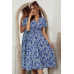 Bohemian Floral V Neck High Waist Midi Dress