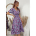 Bohemian Floral V Neck High Waist Midi Dress