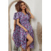 Bohemian Floral V Neck High Waist Midi Dress