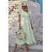 Solid Swiss Dot Ruffle Hem Belt Midi Dress