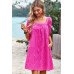 Square Neck Short Bubble Sleeve Babydoll Dress