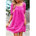 Square Neck Short Bubble Sleeve Babydoll Dress