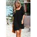 Square Neck Short Bubble Sleeve Babydoll Dress