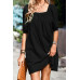 Square Neck Short Bubble Sleeve Babydoll Dress