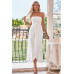 Off Shoulder Solid Tube Jacquard Waist Dress