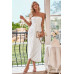 Off Shoulder Solid Tube Jacquard Waist Dress