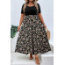 Plus Floral Print Elastic Fit High Waist Dress
