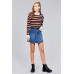 Ladies fashion plus size long sleeve multi striped dty brushed shirts