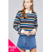 Ladies fashion plus size long sleeve multi striped dty brushed shirts