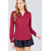 3/4 Roll Up Sleeve Front Two Pocket W/button Detail Stretch Shirt