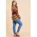 Multicolor Striped Fuzzy Knit Long Sleeve Pullover