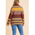 Multicolor Striped Fuzzy Knit Long Sleeve Pullover