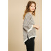 Heathered Striped Knit Bell Sleeve Round Neck Top