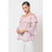 Polka Dot Sheer Off Shoulder Top