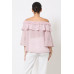 Polka Dot Sheer Off Shoulder Top