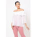 Polka Dot Sheer Off Shoulder Top