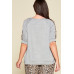 Plus Size Cute Animal Print Pocket French Terry Casual Top