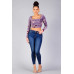 Ruched Velvet Floral Back Tie Crop Top