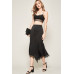 A Solid Woven Midi Skirt