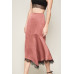 A Solid Woven Midi Skirt