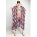 Rayon Challis Ruffle Bottom Maxi Open Kimono