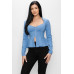 Long Sleeve Ruffle Zip-up Jacket
