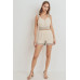Knit Laced Buttoned Shoulder Strap Top