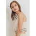 Knit Laced Buttoned Shoulder Strap Top