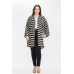 Striped, Cardigan With Kimono Style Sleeves