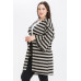 Striped, Cardigan With Kimono Style Sleeves