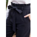 Ruffle High Waist Belt Side Pocket Front Zipper Solid Pants