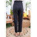 Ruffle High Waist Belt Side Pocket Front Zipper Solid Pants