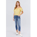 Short Sleeve Off The Shoulder Front Tie Detail Smocked Hem Eyelet Lace Woven Top