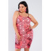 Plus Size Snake Print Open Back Mini Dress