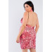 Plus Size Snake Print Open Back Mini Dress