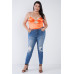 Plus Size Silk Chain Spaghetti Strap High Thong Center Cut Out Bodysuit
