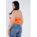 Plus Size Silk Chain Spaghetti Strap High Thong Center Cut Out Bodysuit