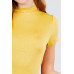 Short Sleeve Mock Neck Rayon Spandex Rib Top