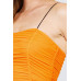 V-neck W/shirring Detail Elastic Strap Mesh Cami Top