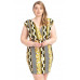 Plus Size Boarder Print  V-neck Bodycon Dress