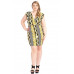 Plus Size Boarder Print  V-neck Bodycon Dress