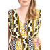 Plus Size Boarder Print  V-neck Bodycon Dress