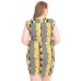Plus Size Boarder Print  V-neck Bodycon Dress
