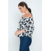 Long Sleeves Off Shoulder Neckline Printed Shirt