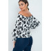 Long Sleeves Off Shoulder Neckline Printed Shirt