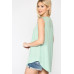Sleeveless Lace Trim Tunic Top With Scoop Hem