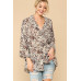 Animal Print Button Down Lapel Collar Shirt With Chest Pocket