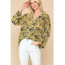Animal Print Button Down Lapel Collar Shirt With Chest Pocket