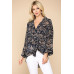 Animal Print Button Down Lapel Collar Shirt With Chest Pocket